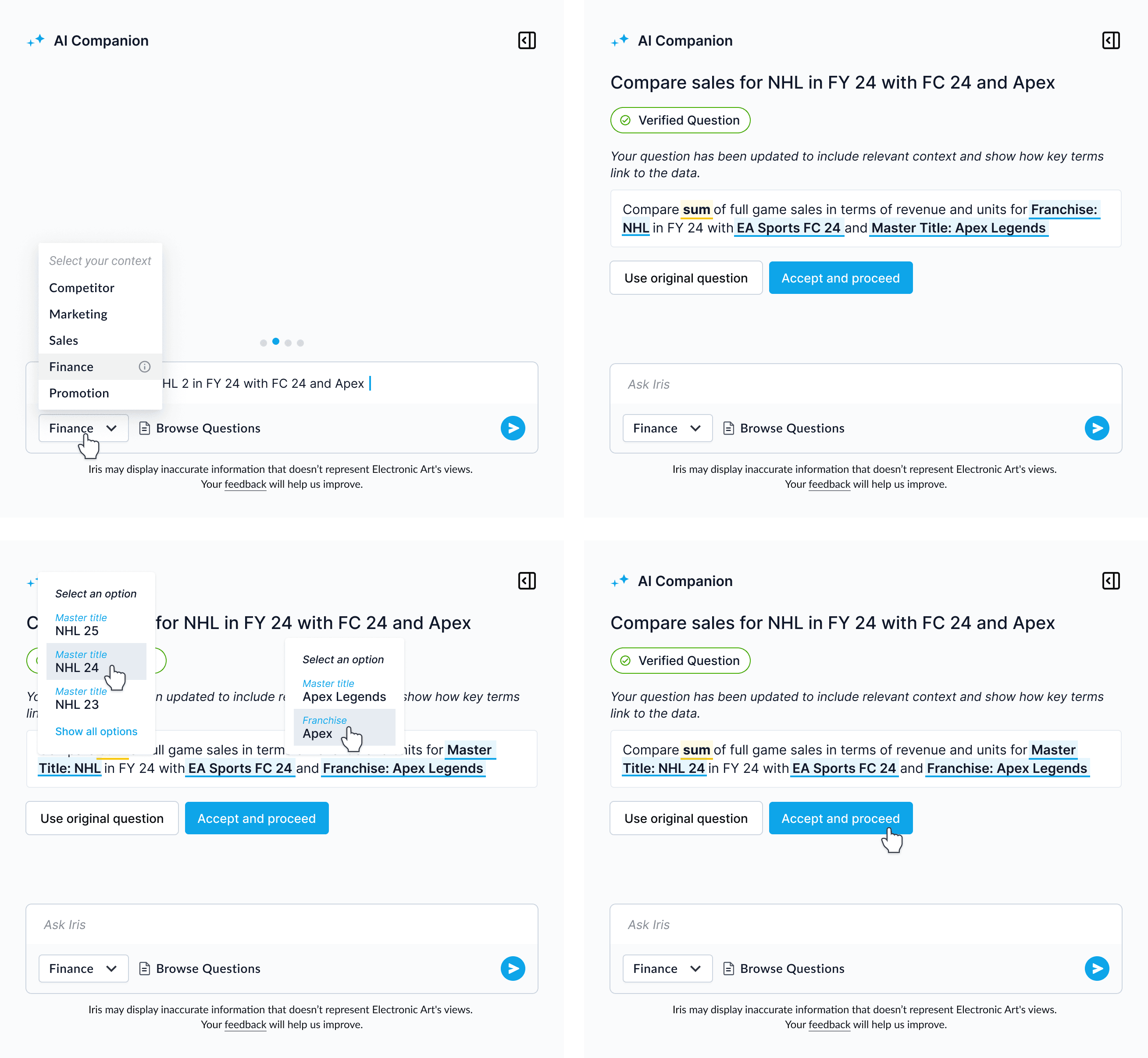 Iris disambiguation builder