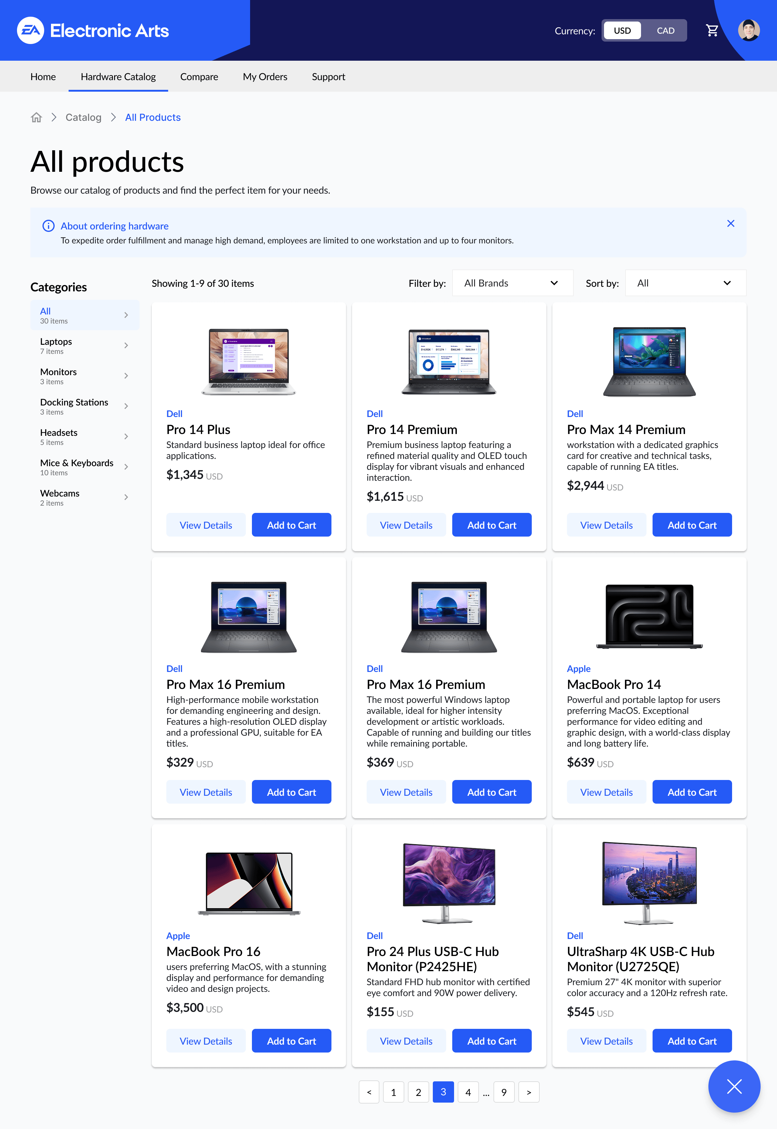 EA Omni Shopping catalog