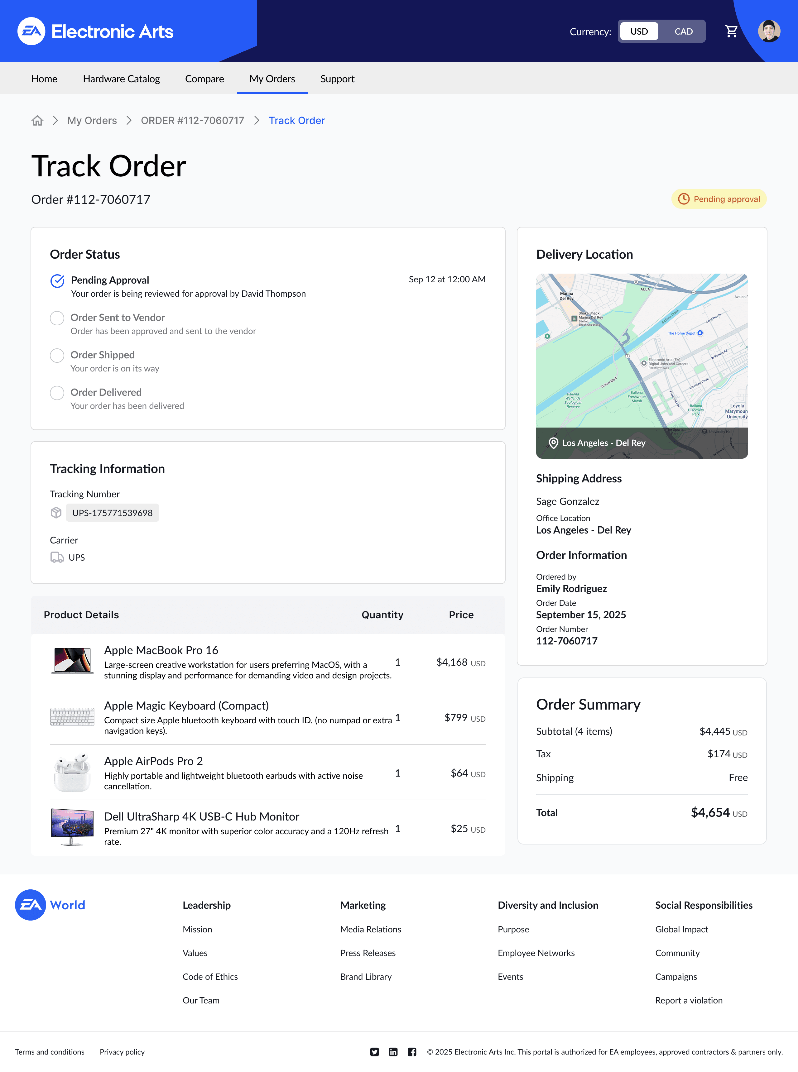 EA Omni Shopping order tracking
